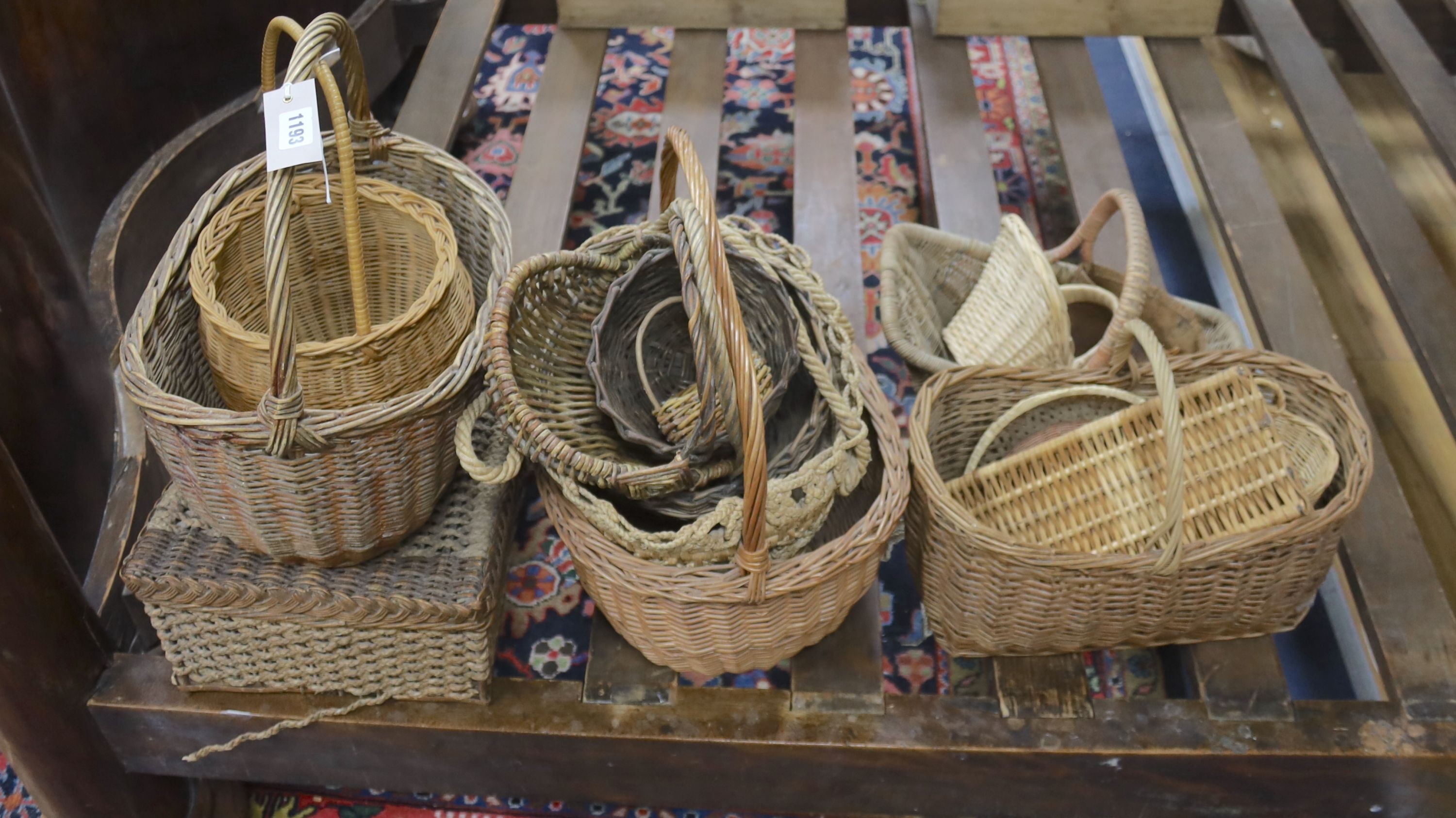 A collection of wicker baskets